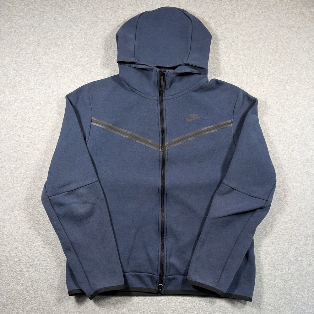 Nike Tech Fleece Full Zip Hoodie Mens Large Blue Windrunner Jacket CU4489